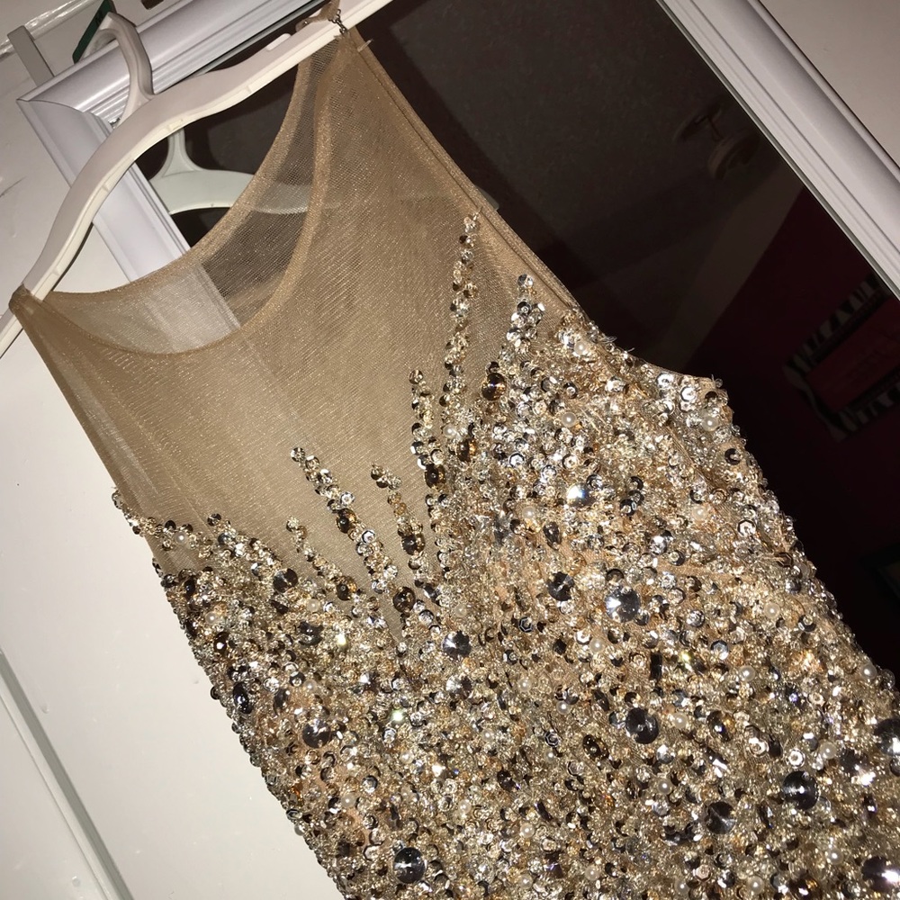 Nude & silver Prom/ Sweet 16 Dress - Picture 2 of 8